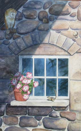 Life on Ledge: barn owl and chipmunk