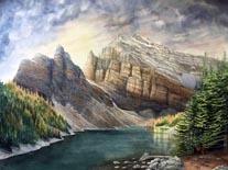 Stormy sky over Lake Agnes